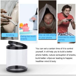 JRing Time Locking Box Timed Lock Storage Container Pantry Self-control Timer Locker for Phone Snacks Food Medicines Credit Card Alcohol Gaming Machine or Other Addictive(Black)