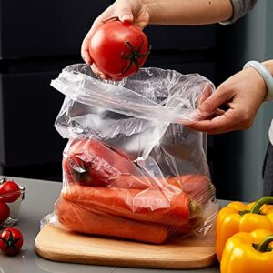 350 Count- X-Large Heavy Duty Plastic Produce Bag On A Roll, 13.8"x17.7", BPA-Free, Clear, Food Grade, Fruits, Vegetables, Bread & More