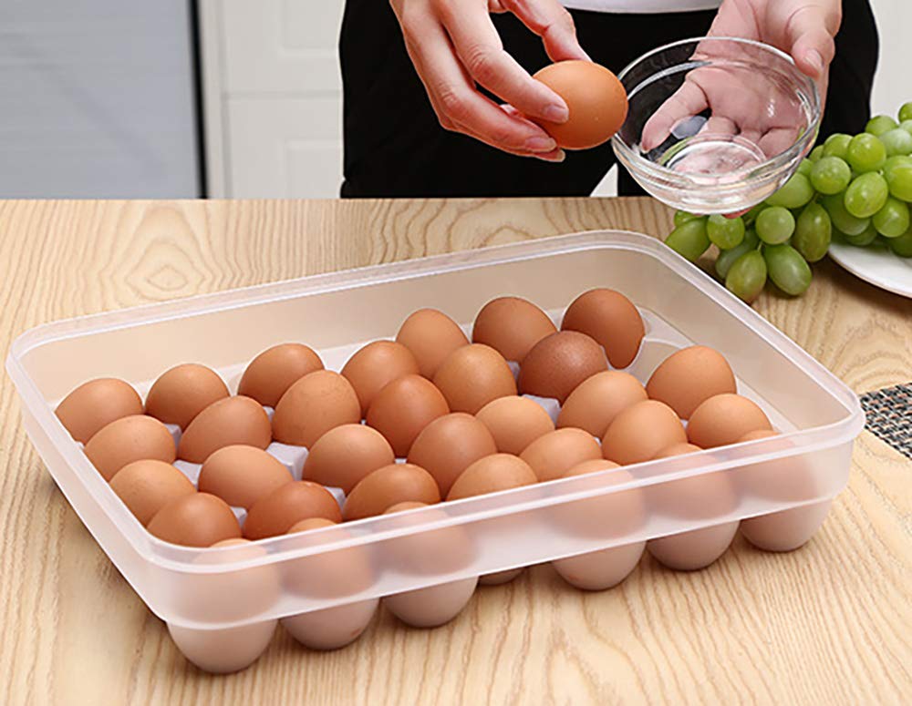 AFXOBO 34 Grid Egg Storage Box Food Container Egg Refrigerator Storage Box Household Kitchen Transparent Box Egg Box Shelf