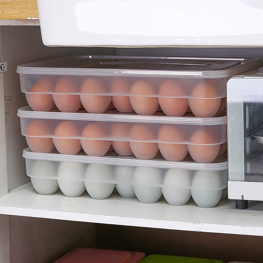 AFXOBO 34 Grid Egg Storage Box Food Container Egg Refrigerator Storage Box Household Kitchen Transparent Box Egg Box Shelf