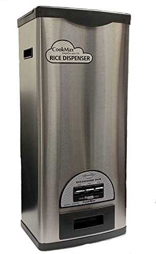 CookMax CRB-55S Stainless Steel Rice Dispenser 50 Pounds, rice dispenser & large By C&H Solutions