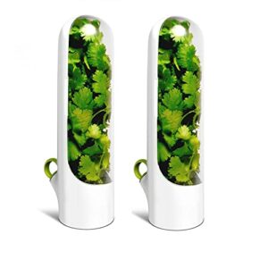 2 pcs herb saver pod, cilantro containers for refrigerator,container for freshest produce, herb storage container for cilantro, mint, asparagus