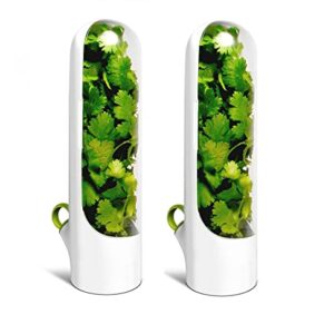 2 pcs Herb Saver Pod, Cilantro Containers For Refrigerator,Container for Freshest Produce, Herb Storage Container for Cilantro, Mint, Asparagus