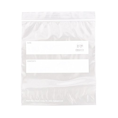 Royal Double Zipper Quart Bags, 7" x 8", Package of 500