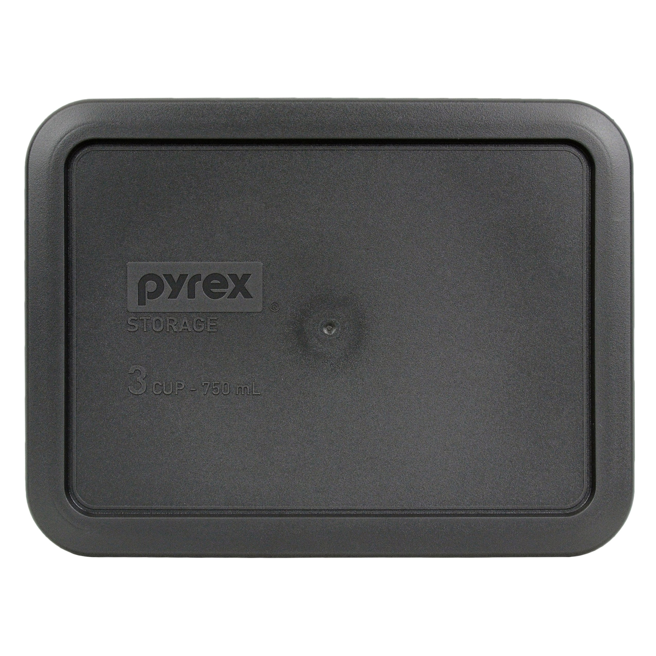 Pyrex 7210-PC 3-Cup Charcoal Grey Plastic Food Storage Lid, Made in USA - 2 Pack