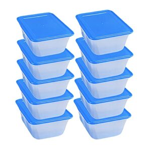food storage containers with lids(45.6 ounce,10 pack) - plastic containers with lids storage, rectangular meal prep plastic containers freezer containers,kitchen food deli containers