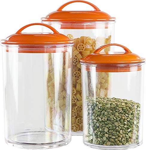 Calypso Basics by Reston Lloyd Acrylic Storage Canisters, Set of 3, Orange