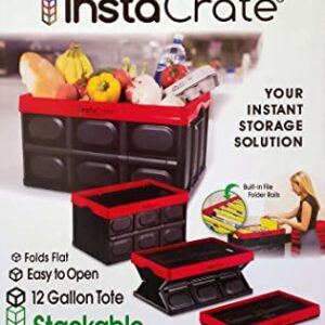 GreenMade InstaCrate Collapsible Storage Container, 12 gal, Red/Black