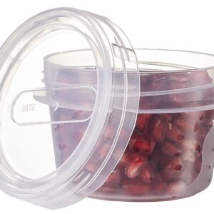 PLASTICPRO 12 Pack Twist Cap Food Storage Containers with Clear Screw on Lid- 4 oz Reusable Meal Prep Containers - Small Freezer Containers Microwave Safe Clear Plastic Food Storage