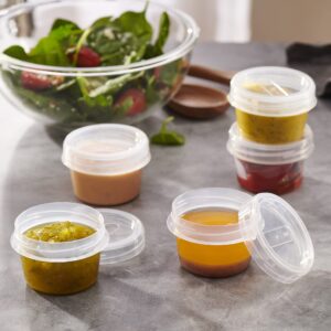 PLASTICPRO 12 Pack Twist Cap Food Storage Containers with Clear Screw on Lid- 4 oz Reusable Meal Prep Containers - Small Freezer Containers Microwave Safe Clear Plastic Food Storage