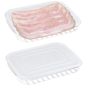 hxycnna bacon container for refrigerator, lunch meat container for refrigerator, bacon keeper, deli meat storage containers, kitchen food storage containers with lids airtight (2 pack)