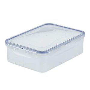 LOCK & LOCK Easy Essentials Food Storage lids/Airtight containers, BPA Free, Rectangle-54 oz-for Snacks (4 Section), Clear