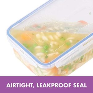 LOCK & LOCK Easy Essentials Food Storage lids/Airtight containers, BPA Free, Rectangle-54 oz-for Snacks (4 Section), Clear