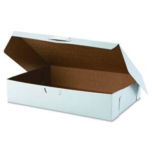 Southern Champion Tray 1029 Premium Clay Coated Kraft Paperboard White Non-Window Sheet Cake and Utility Box, 19" Length x 14" Width x 4" Height, 1/2 Sheet (Case of 50)