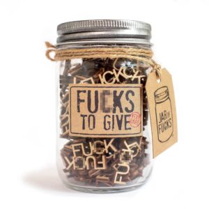 "fu*cks to give" jar of f gag gift swear jar