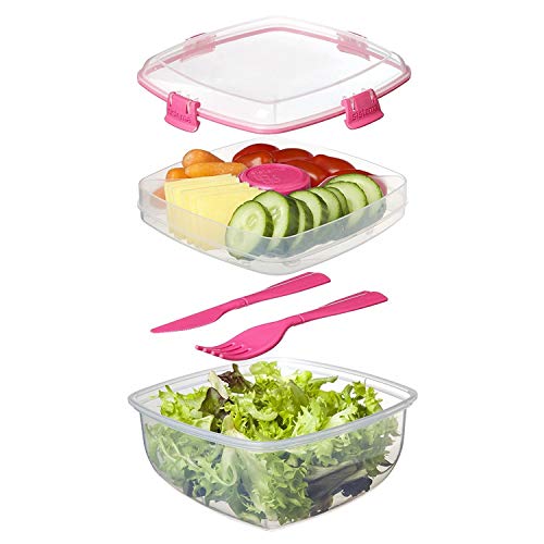 4/Pack Sistema Klip It Salad To Go Container Freezer 4.5 Cup Assorted Colors