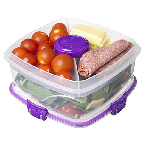 4/Pack Sistema Klip It Salad To Go Container Freezer 4.5 Cup Assorted Colors