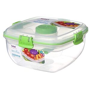 4/Pack Sistema Klip It Salad To Go Container Freezer 4.5 Cup Assorted Colors