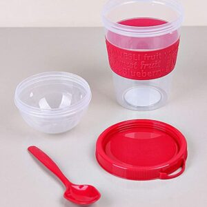 4 Pack Leak-Proof Yogurt Cups with Lid, On-the-Go Parfaid Cup for Snacking, Reusable Yogurt Cup with Lid and Spoon | Breakfast On the Go Cups