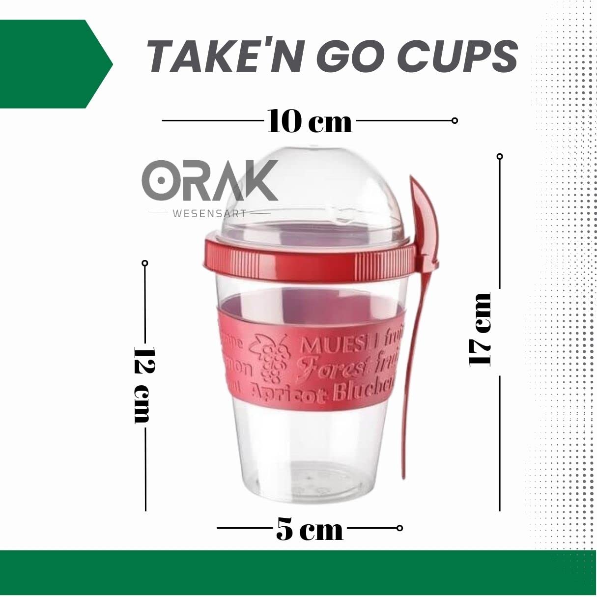 4 Pack Leak-Proof Yogurt Cups with Lid, On-the-Go Parfaid Cup for Snacking, Reusable Yogurt Cup with Lid and Spoon | Breakfast On the Go Cups