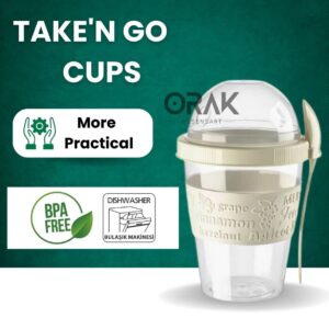 4 Pack Leak-Proof Yogurt Cups with Lid, On-the-Go Parfaid Cup for Snacking, Reusable Yogurt Cup with Lid and Spoon | Breakfast On the Go Cups