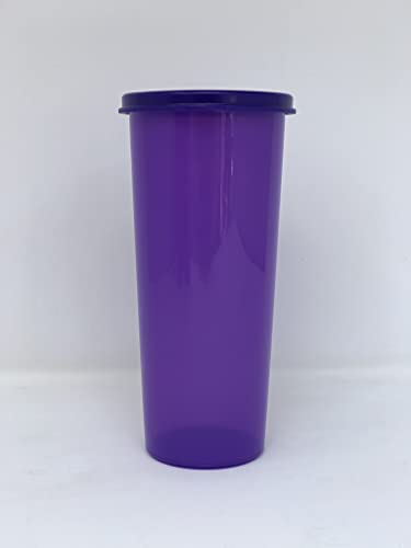 16oz TUMBLERS PURPLE SET OF FOUR With LIDS TUPPERWARE SPARE -- NEW