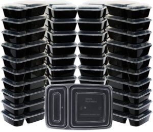 40 pack - simplehouseware 2 compartment food grade meal prep storage container boxes (28 ounces)