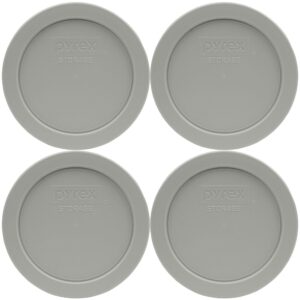 pyrex bundle - 4 items: 7200-pc 2-cup jet gray plastic food storage lids made in the usa