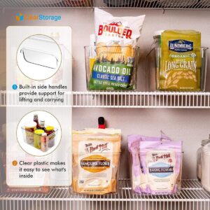 ClearStorage Clear Plastic Storage Bins, 6 Pack Pantry Organizers and Storage with Handle, Pantry Storage for Fridge, Freezer, Kitchen Cabinet, Pantry Organization and Storage, BPA Free (11x8x6)