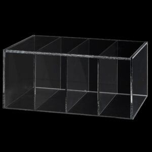 MyGift Deluxe Clear Acrylic Coffee Pod Holder, Coffee Bar Accessories Organizer with 4 Compartments and Hinged Lid