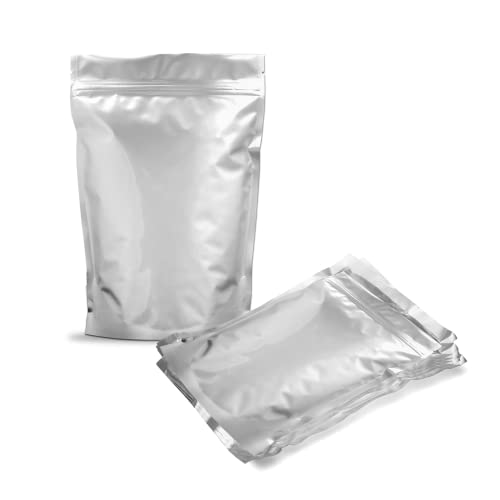 25 Stand Up Mylar Bags 1 Gallon THICK for Long Term Food Storage - 9.4 Mil - 10" x 14" ; Airtight Vacuum Sealing Resealable Ziplock Pouches Large Food Grade Mylar Bags Light, Moisture, Smell and Water