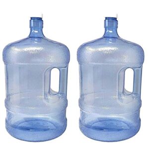 Lavo Home 2 Pack BPA-Free 5 Gallon Ea Plastic Water Bottle Container with Cap & Carrying Handle