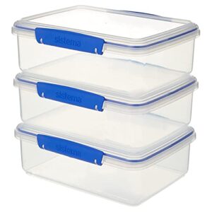 Sistema Klip It Collection Rectangle Food Storage Containers 67 ounce/ 8.4 Cup each, Set of 3