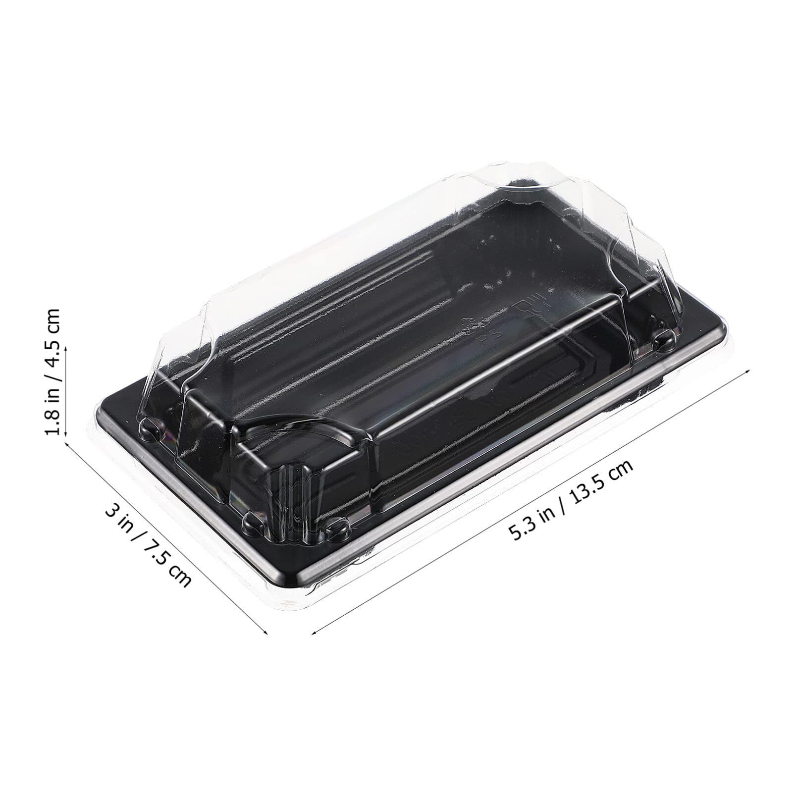 Sushi Containers with Lid: 100 Pcs Black Disposable Sushi Containers Sushi Boxes with Clear Lid Fruit Cake Dessert Container