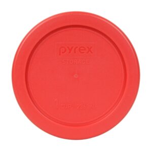 pyrex 7202-pc 1 cup red round plastic food storage lid made in the usa