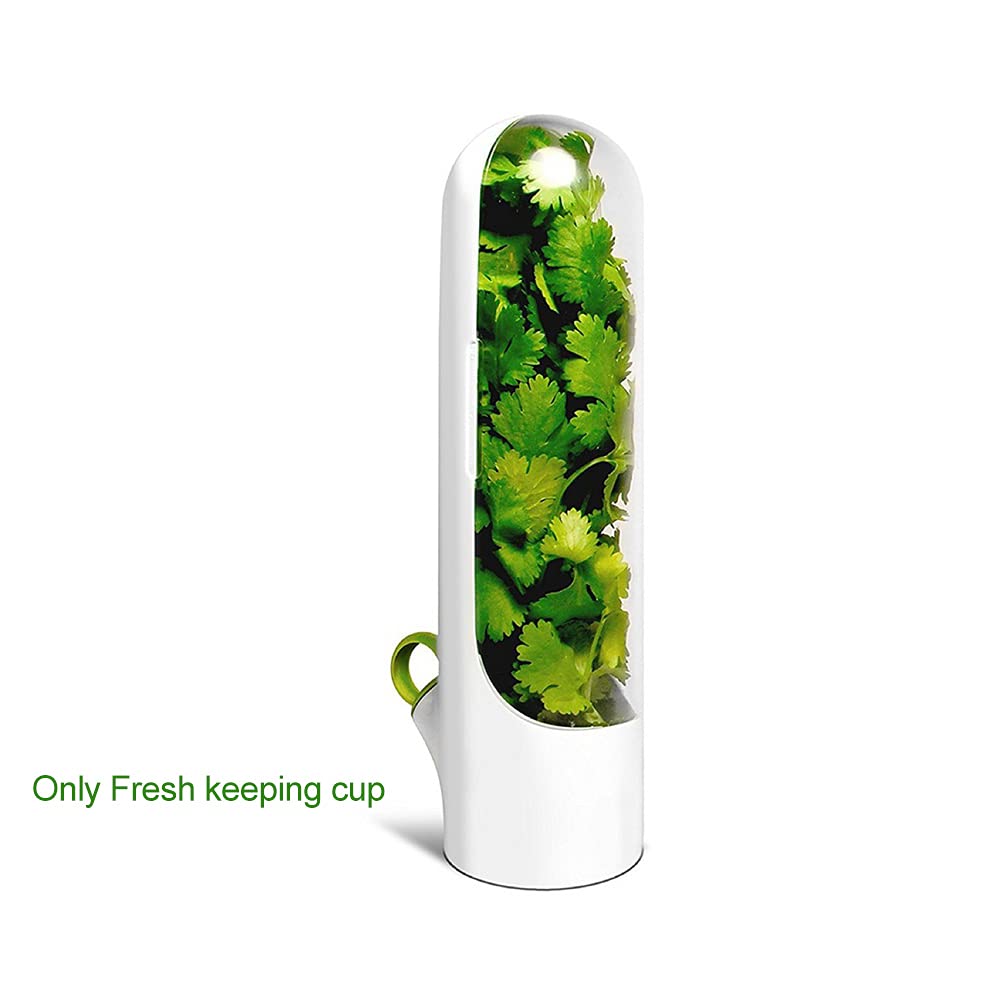 Premiu m Fresh Herb Keeper and Herb Storage Container,Herb Savor Pod Greens of Fresh Vegetable Preservation Bottle Keeps Greens Fresh for Storage Cilantro,Mint,Parsley,Asparagus