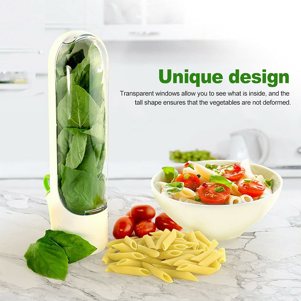 Premiu m Fresh Herb Keeper and Herb Storage Container,Herb Savor Pod Greens of Fresh Vegetable Preservation Bottle Keeps Greens Fresh for Storage Cilantro,Mint,Parsley,Asparagus