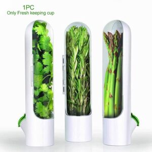 Premiu m Fresh Herb Keeper and Herb Storage Container,Herb Savor Pod Greens of Fresh Vegetable Preservation Bottle Keeps Greens Fresh for Storage Cilantro,Mint,Parsley,Asparagus