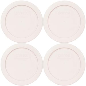 pyrex 7200-pc nouveau pink round plastic food storage replacement lids - 4 pack made in the usa