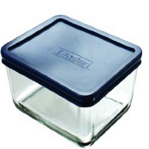anchor hocking 4.75-cup rectangular food storage containers with blue plastic lids, set of 4