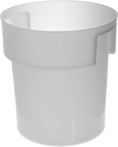 carlisle foodservice products bain marie round food storage container with stackable design for kitchens, restaurants, catering, plastic, 18 quarts, white