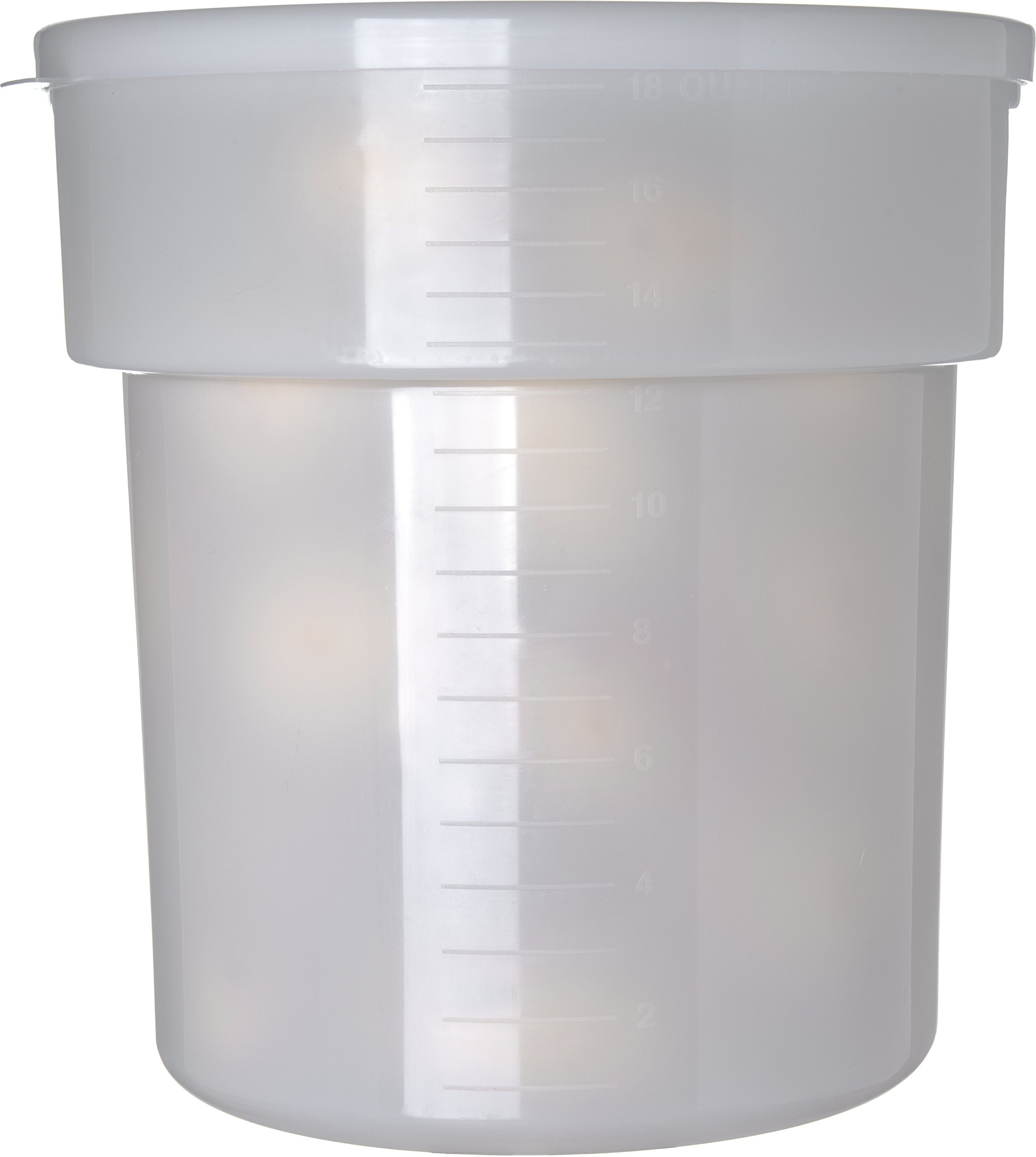 Carlisle FoodService Products Bain Marie Round Food Storage Container with Stackable Design for Kitchens, Restaurants, Catering, Plastic, 18 Quarts, White