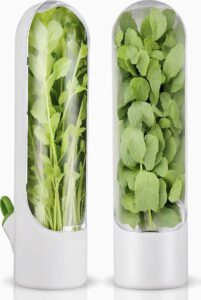 herb saver for refrigerator, fresh herb keeper, herb saver pod containers, herb fresh keeper for refrigerator,herb storage for cilantro,parsley, asparagus,keeps vegetables fresh for 2-3 wee（2pcs）