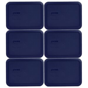 pyrex bundle - 6 items: 7210-pc 3-cup blue plastic food storage lids