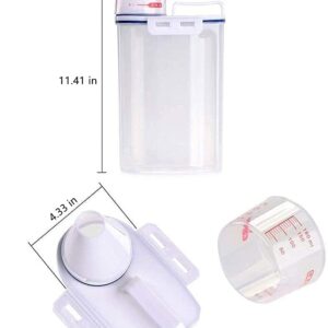 BOLESHU 3 PCS Rice Bin 2L Rice Container, 3 Pcs Airtight Cereal Container Rice Barrel Dry Grain Dispenser Thicken Rice Cylinder Clear Food Storage Box with Airtight Design Measuring Cup Pour Spout