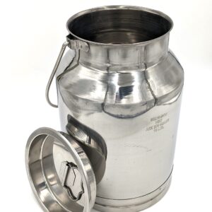 15 Qt Milk Can Tote, Stainless Steel with Lid and Handle 4 Gallon