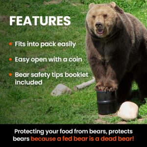 UDAP NO-FED-BEAR Bear Resistant Canister, Hiking Camping Backpacking Hunting Food Storage Container with Carrying Case, 2 Gallons, BRCWC