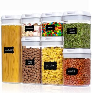 tingfeng 7 pack airtight food storage containers, plastic storage containers with easy lock lids food container sets