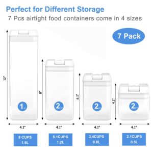 TINGFENG 7 Pack Airtight Food Storage Containers, Plastic Storage Containers with Easy Lock Lids Food Container Sets