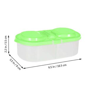 OUNONA Snack Containers 2compartment Food Storage: 4Pack Food Containers Divided Snack Boxes Two Sections for Snacks On the Go for Work and Travel